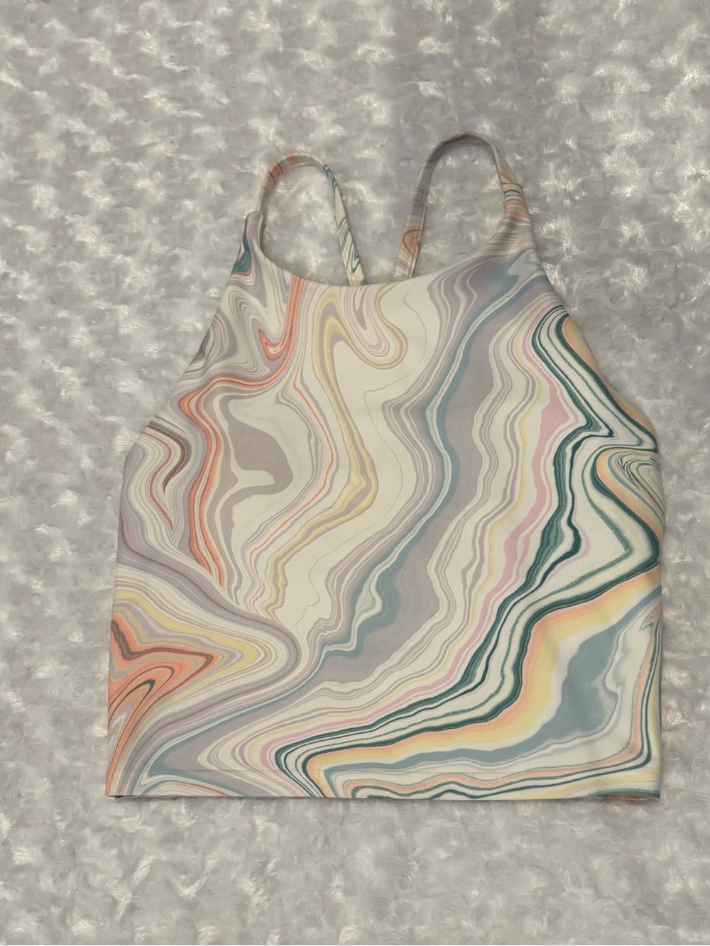 Old Navy Marble Swirl Halter Tank Top - Pastel Multicolor